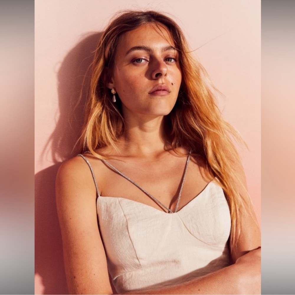 H&M Cream Double-Strap Crop Top